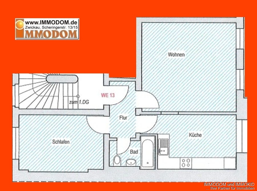 2-Zimmer-Wohnung in im Zentrum von Zwickau zu vermieten! - Photo 4
